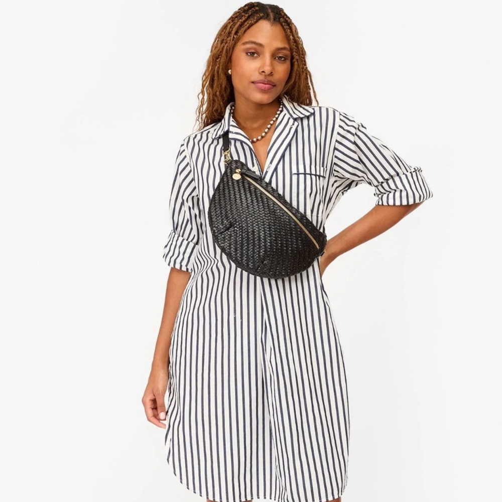**SOLD** Clare V. Grande Fanny in Black Woven Zig Zag